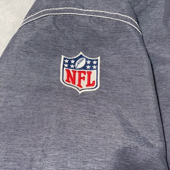 New England Patriots Jacket Men Large Gray Reebok NFL OnField Zip Windbreaker - Picture 4 of 13